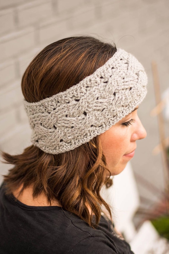 Braided Cable Ear Warmer Headband Crochet Pattern PDF Crochet