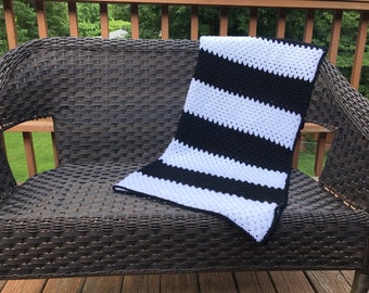 Crochet Blanket Pattern | Color Block Blanket | Granny Stripe Crochet Blanket Pattern | Large Crochet Blanket | All Sizes Crochet Blanket