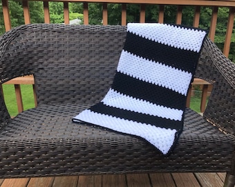 Color Block Blanket Crochet Pattern | Crochet Blanket All Sizes | Granny Stripe Crochet Blanket | Striped Crochet Blanket Pattern