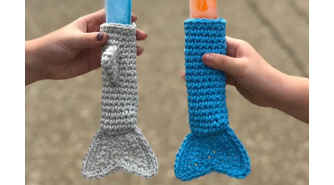 Shark Mermaid Popsicle Holder Crochet Pattern Freeze Pop Holder Ice Pop
