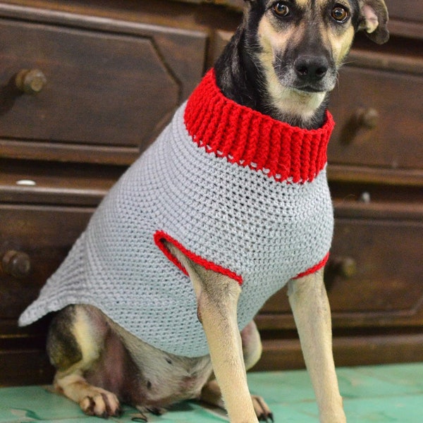 Dog Sweater Crochet Pattern | XXS, Extra Small, Small, Medium, Large, and Extra Large Sizes | Up to 60 pound animal | Crochet Dog Jumper