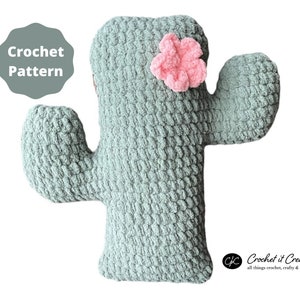 Cactus Crochet Pattern | Cactus Pillow | Amigurumi | Crocheted Succulent | Crochet Cactus Flower Pattern | Plant Crochet