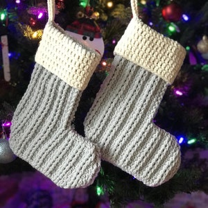 Ribbed Christmas Stocking Crochet Pattern Download | Holiday Stocking | Crochet Hanging Stocking | Handmade Stocking | Digital Pattern