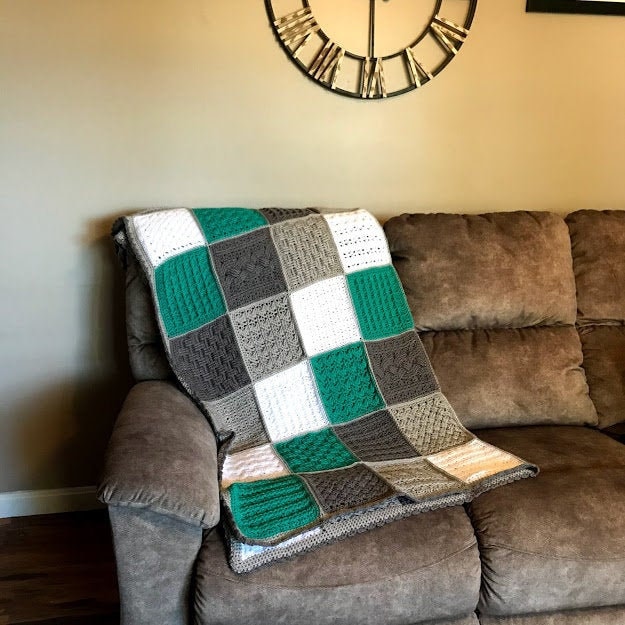Crochet Sampler Blanket Pattern Textured Crochet Cables (Digital PDF)