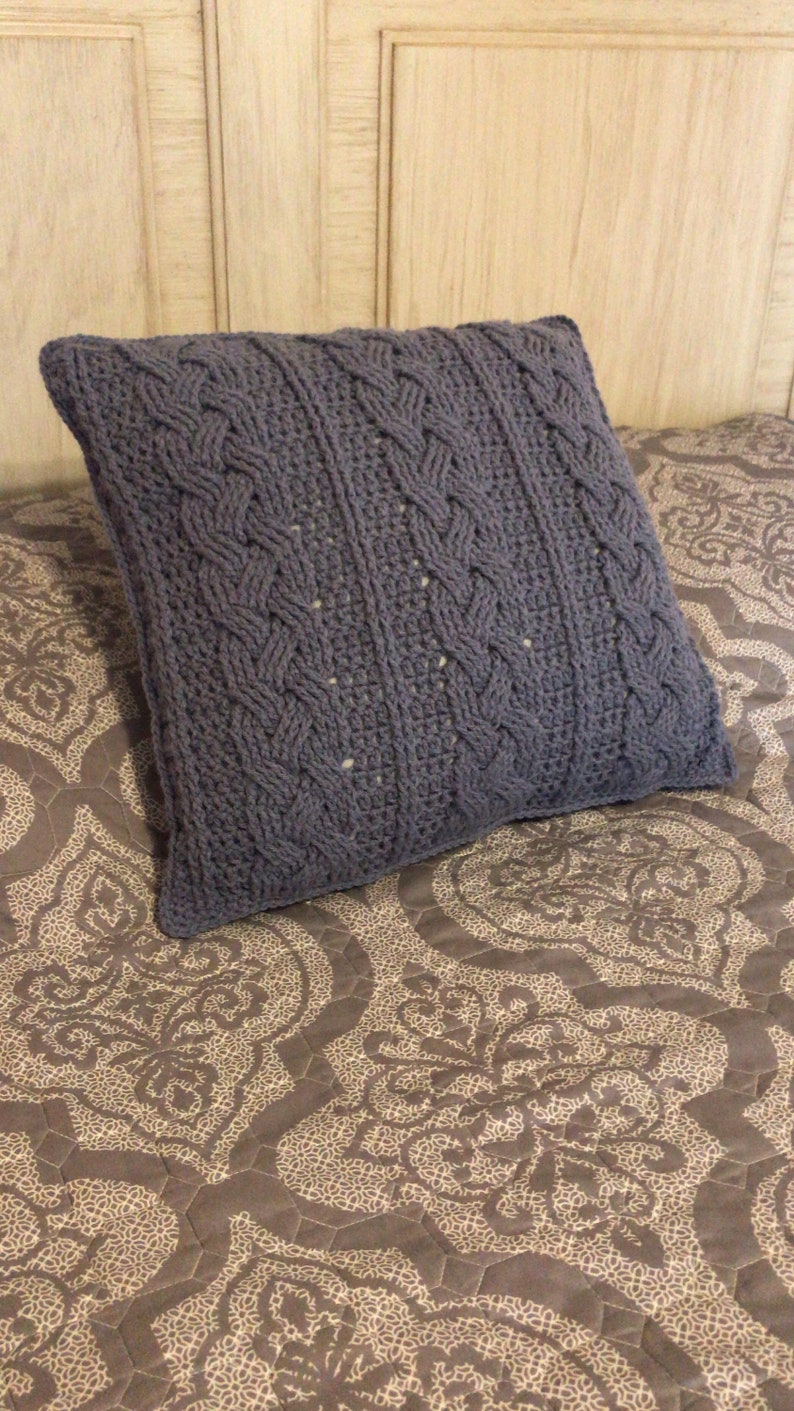 Braided Cable Throw Pillow Crochet Pattern Cable Crochet Throw Pillow 18 Pillows House Pillow Bedroom Pillow Digital Download image 4