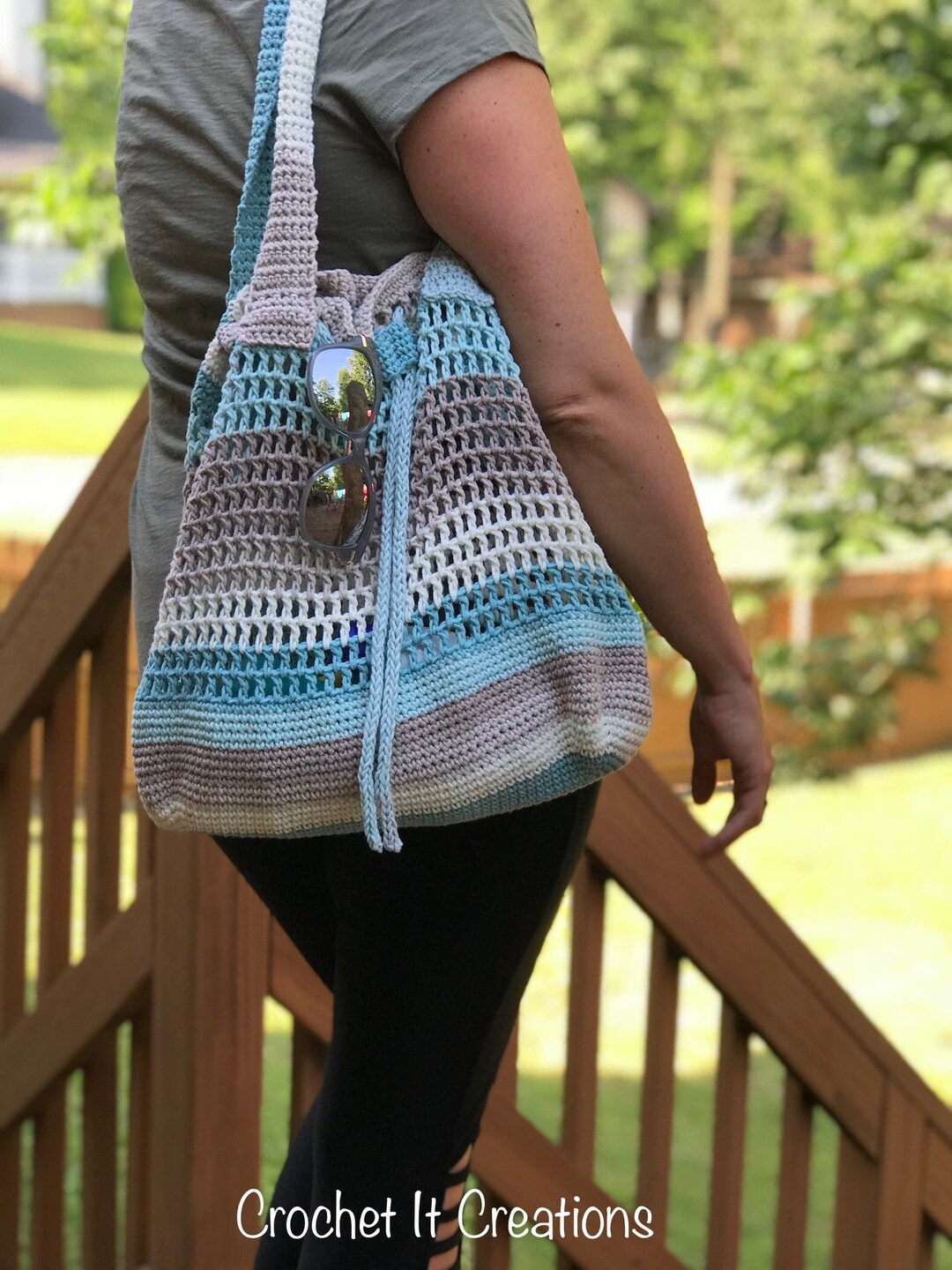 Caron Crochet Floral Cross Stitch Tote Bag Pattern