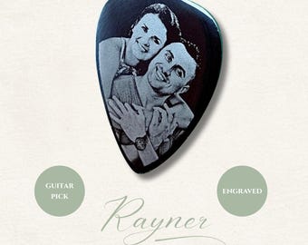 Guitar Pick - Photo Engraved - Personalised Plectrum - Music Keepsake - Unique - Holographic - Music Gift - Father’s Day - UK
