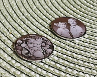 Personalised Golf Ball Marker - Photo Token - Memento - Golfing Gift - Engraved Keepsake - Memorial - Holographic 27mm