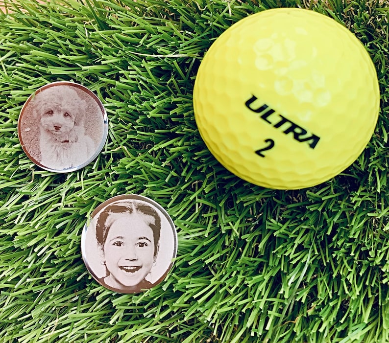 Golf Ball Marker Personalised Photo Engraved Steel Token Etsy UK