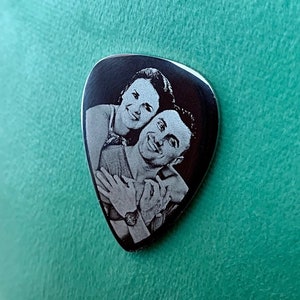Guitar Pick - Photo Engraved - Personalised Plectrum - Music Keepsake - Unique - Holographic - Music Gift - Father’s Day - UK