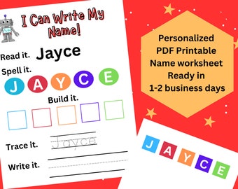 Custom Name Tracing Printable | Personalized Handwriting Practice | Preschool Learning | Digital Download | Kids Educational Activity