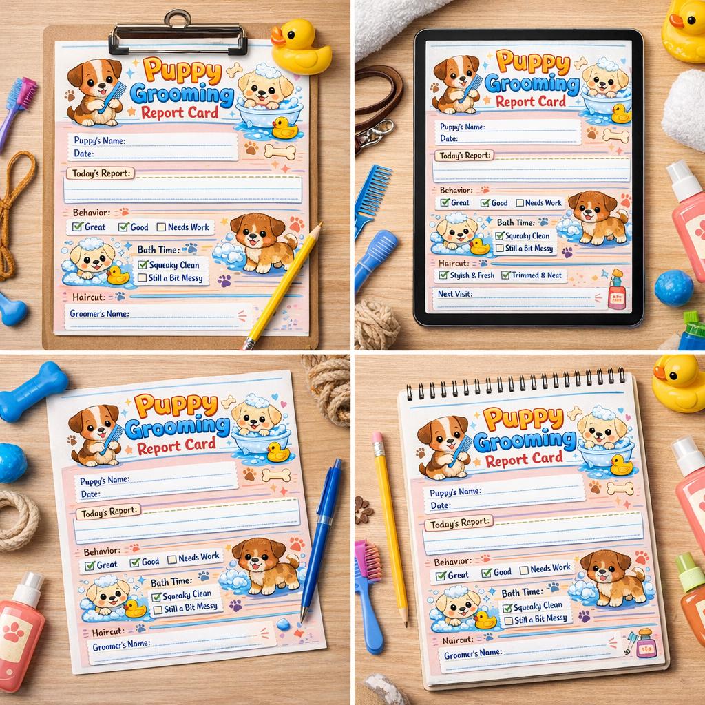 Puppy Grooming Report Card Template, Pet Salon Client Handout, Dog ...