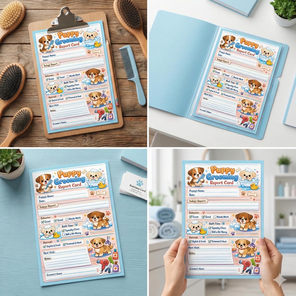 Puppy Grooming Report Card Template, Pet Salon Client Handout, Dog ...
