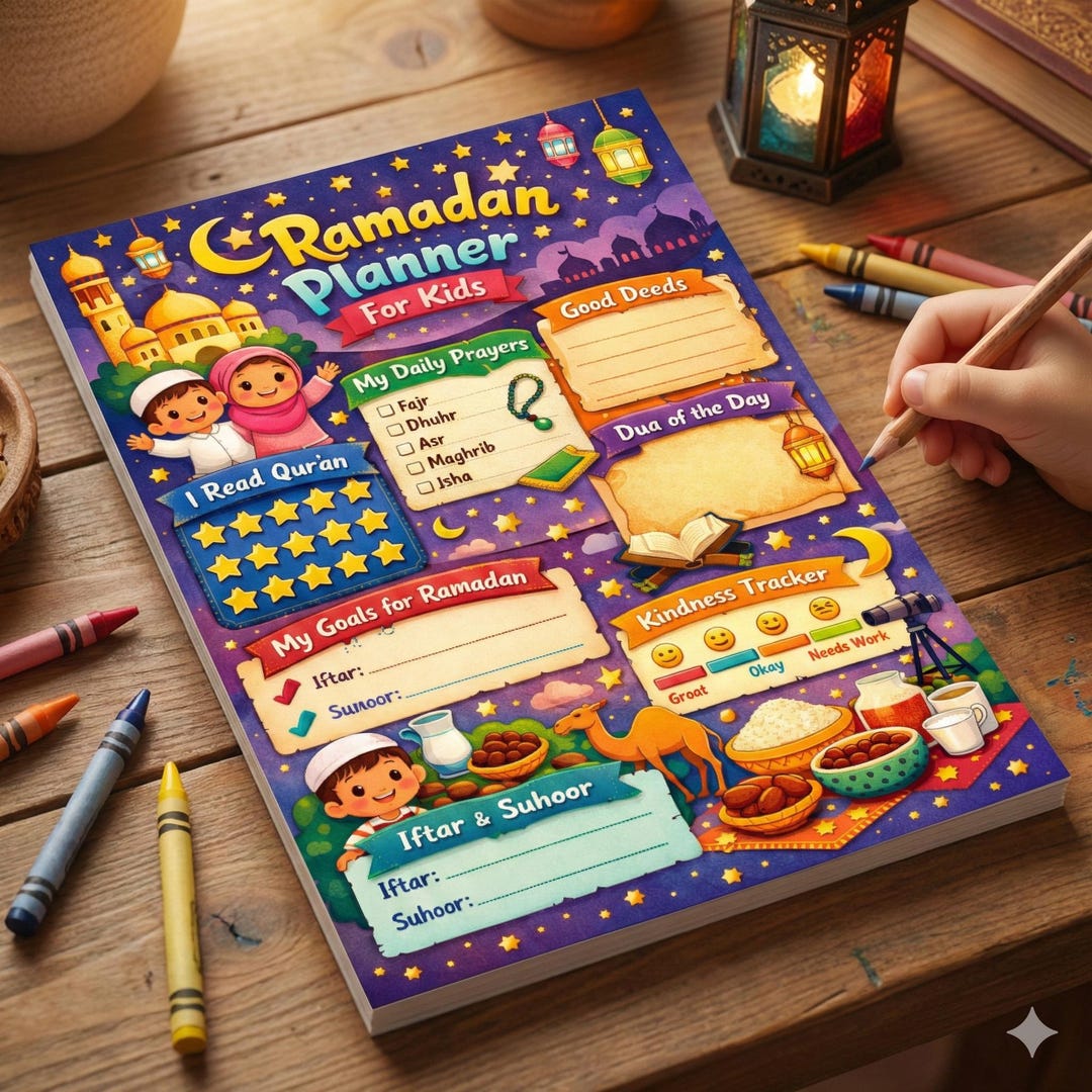 Ramadan Planner for Kids Printable PDF, Islamic Activity Book, Muslim ...