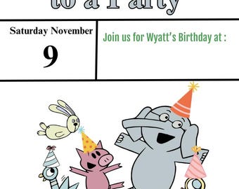 Verjaardagsuitnodiging olifant en varken