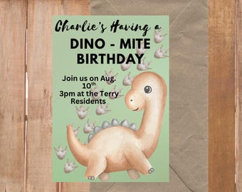 Verjaardagsuitnodiging Dino-Mite
