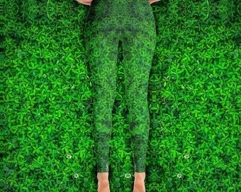 green leaf leggings