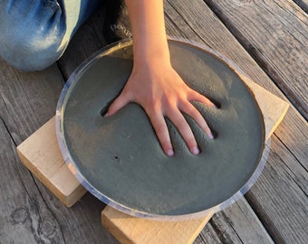 DIY Stepping Stone Kit, 10-Inch Handprint, Footprint, Pawprint Mold, Make Your Own, Garden Walkway Stone