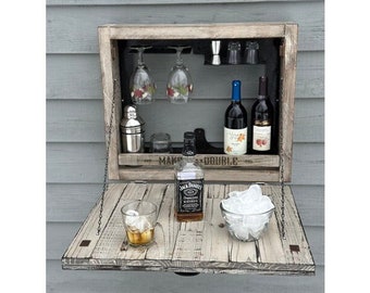 Wall Bar Cabinet, Murphy Bar, Alcohol Cabinet, Mancave Bar, Rustic Bar, Farmhouse Bar, Minimalist Bar