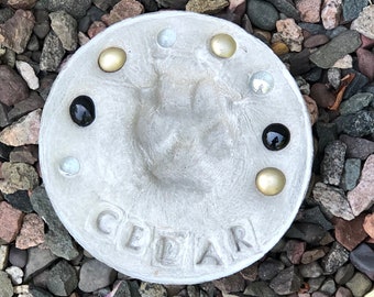 DIY Paw Print Stepping Stone Kit, Pet Memorial Stone, One of a Kind