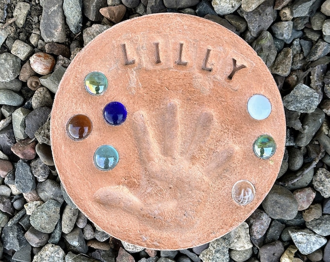 Colored DIY Stepping Stone Kit, Handprint Stepping Stone, Footprint