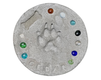 DIY Paw Print Stepping Stone Kit, Pet Memorial Stone, One of a Kind
