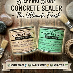 Concrete Sealer for Stepping Stones – UV-Resistant Outdoor & Garden Stone Sealer – Gloss or Natural Finish Waterproof Protection image 2