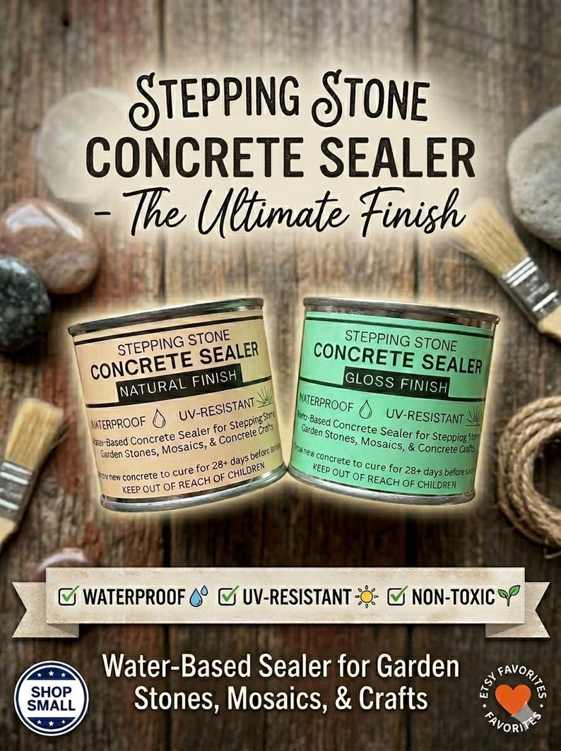Concrete Sealer for Stepping Stones – UV-Resistant Outdoor & Garden Stone Sealer – Gloss or Natural Finish Waterproof Protection image 2