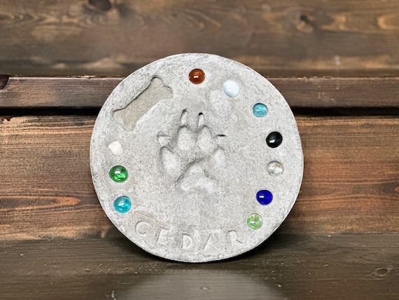 DIY Paw Print Stepping Stone Kit, Pet Memorial Stone