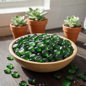 Mosaic Glass Gems | Flat Glass Marbles for Crafts, Stepping Stones, Garden Mosaics, Vase Fillers & DIY Art Supplies | Assorted Colors