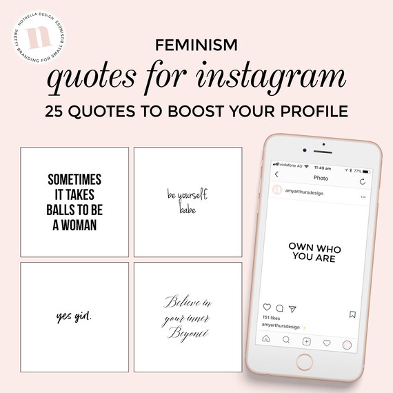 Quotes For Social Media Instagram Feminism Girl Power Black Etsy
