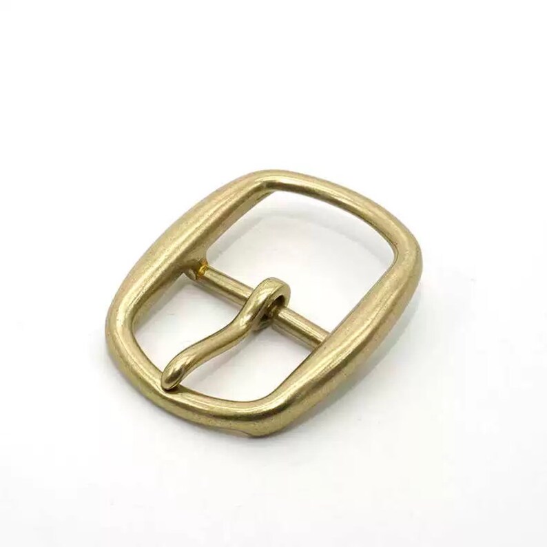 Oval rektangel Massiv mässing Enkelt justerbart bältesspänne 30 mm 26 mm bild 2
