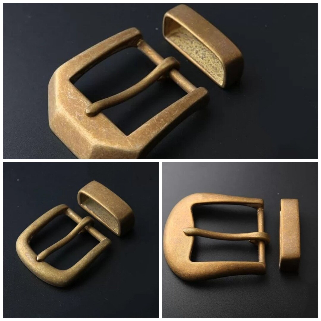 Distressed Solid Brass Belt Buckle & Loop 1 Set Fits for 1 1/8 1 1/2 Etsy