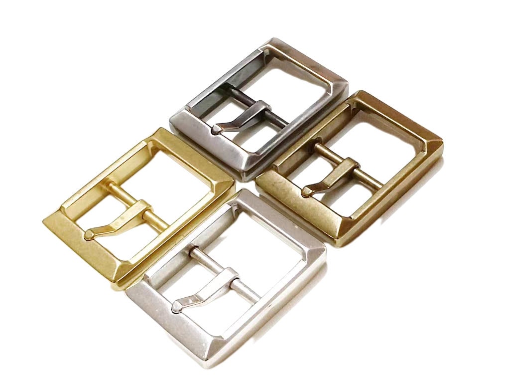 Fibbia Cintura Quadrata In Metallo Ottone Bicolore 40mm – Stile Retrò Western - Foto 4