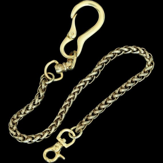 Portachiavi In Ottone Massiccio Fatto A Mano, Catena Per Borsa, Portafoglio, Pantaloni, Uomo