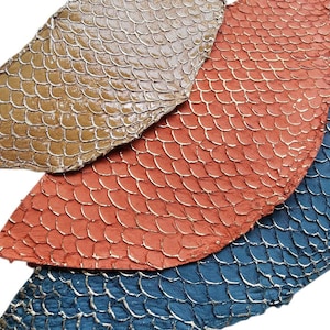 green gray orange pink coating gold tilapia fish skin Leather piece Genuine Whole hide