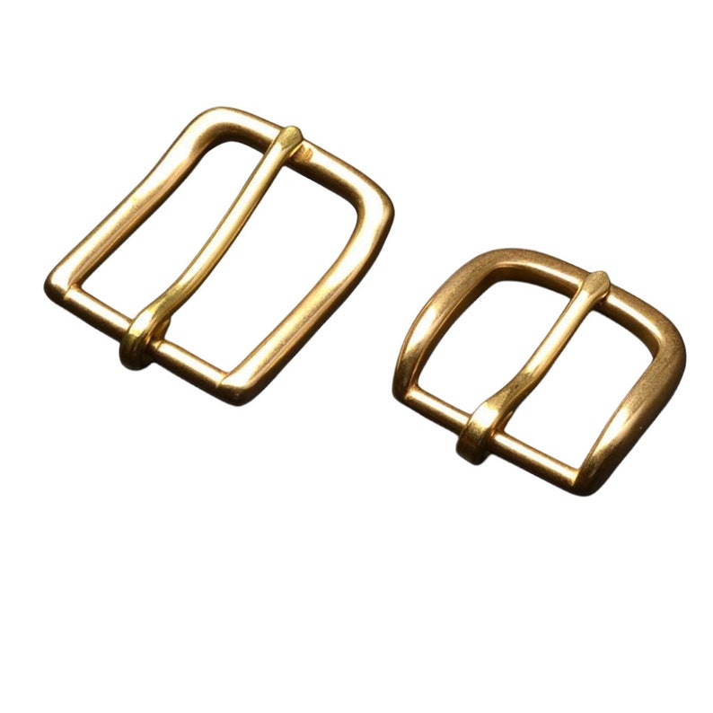 Solid brass simple pin Adjustable belt buckle 30mm image 2