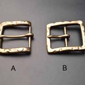 Vintage Solid brass squares rectangular belt buckle 40mm Fits 1 1/2 38-39mm belt image 5