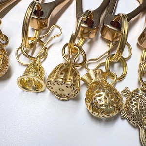 Solid Brass Key chain key ring Brass chains wallet chain Purse with Clasps fish Pendant charm
