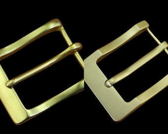 rectangle Solid brass single prong belt buckle 39mm