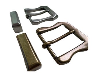 Square stainless steel Solid brass Adjustable buckle loop set 40mm