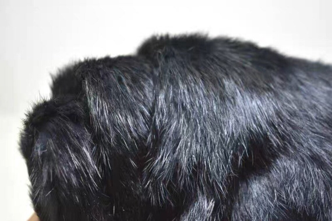 1828cm Black Soft Rabbit fur Leather pieces Rabbit hide Etsy