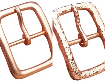 Heavy duty red copper rectangular Solid brass belt buckle 40mm