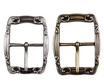 Boucle de ceinture rectangulaire à motif western en alliage rétro 40 mm