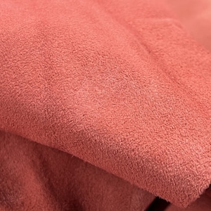 Soft pink Goatskin suede Leather piece, whole hide