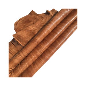 soft Brown Deer skin Leather piece, Genuine Whole hide