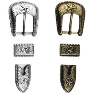Alloy western belt buckle loop tips set 3pcs Fits 25mm Belt