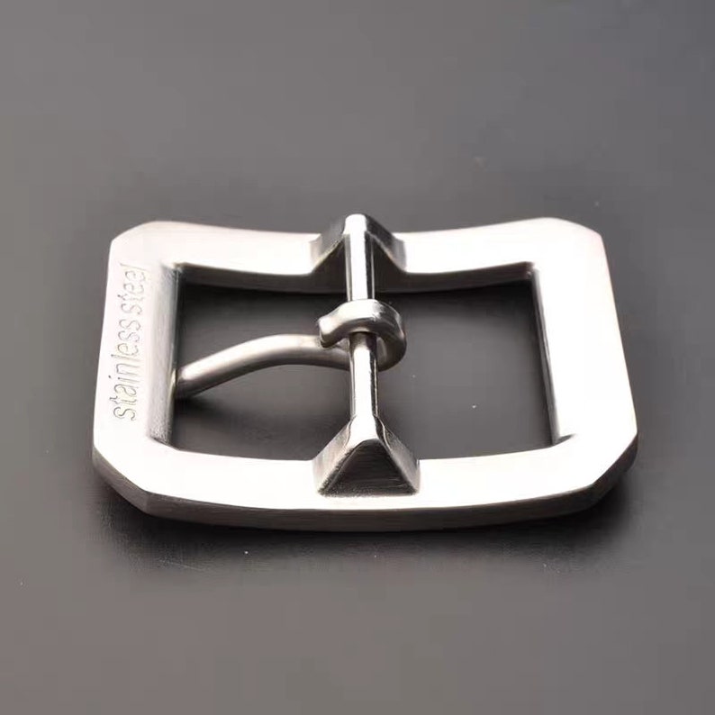 Hebilla de cinturón rectangular de acero inoxidable de 40 mm. Se adapta a cinturones de 1 1/2 imagen 4