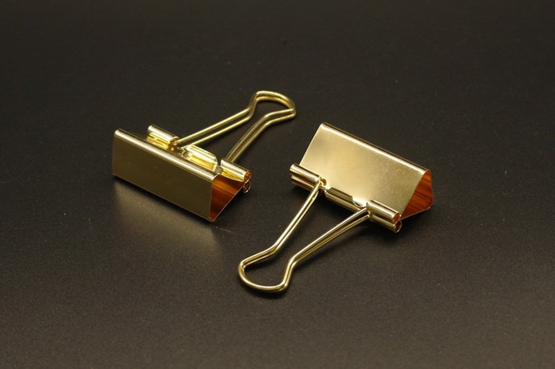 6pcs 25mm/32mm Gold Binder Clips Metal Paper Clip Money Etsy