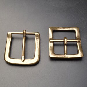 Vintage Solid brass squares rectangular belt buckle 40mm Fits 1 1/2 38-39mm belt image 3